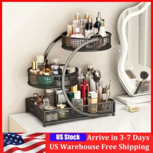 1PC Makeup Storage Rack Cosmetic Organizer Metal Organizing Box Multi-layer Skincare