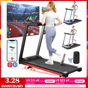3.5HP Foldable Treadmill 350lbs Adjustable 6% Incline Walkingpad for Home/Office